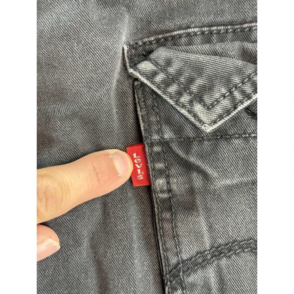 y2k Levi's Strauss Cargo Shorts Mens 36 Gray Canvas Relaxed Fit 11 Inseam Summer